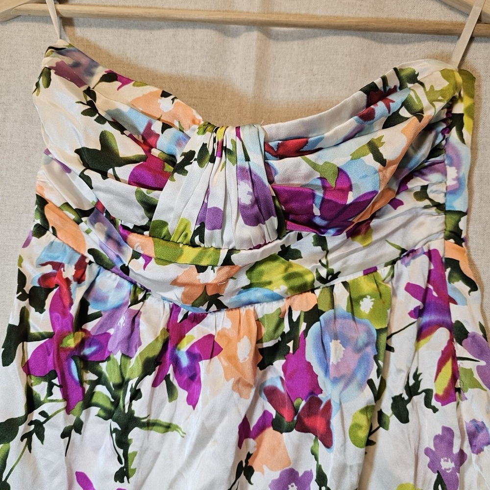 Alice & Trixie Multicolor Strapless Dress 100% silk